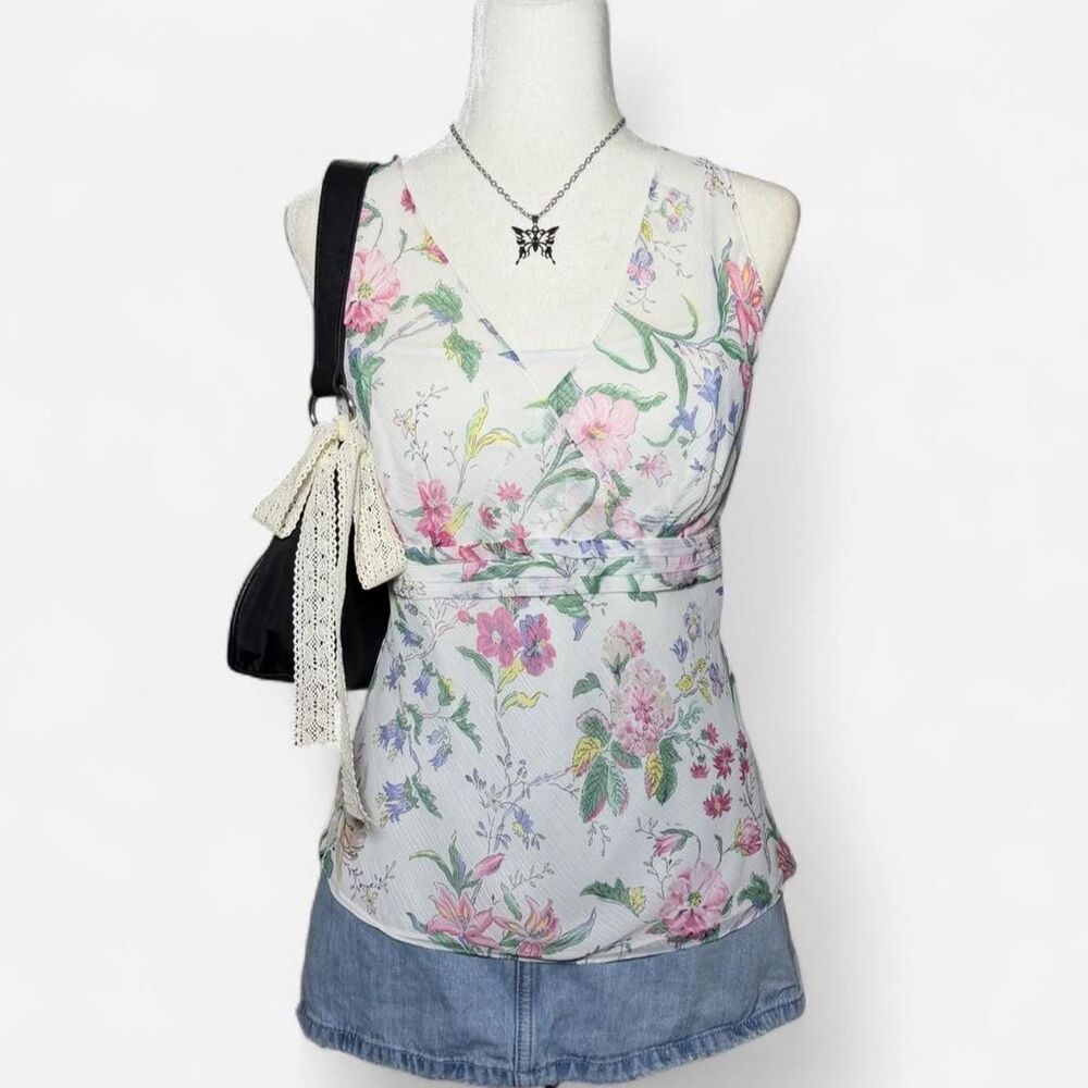 Ann Taylor Loft Cottagecore Fairycore Floral Cami Top